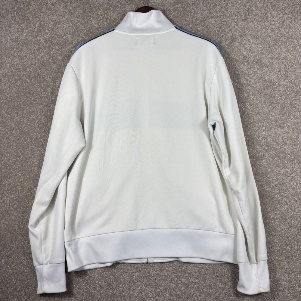 Polo Ralph Lauren Mens Track Jacket White Blue Stripe Full Zip L Large - Picture 6 of 8